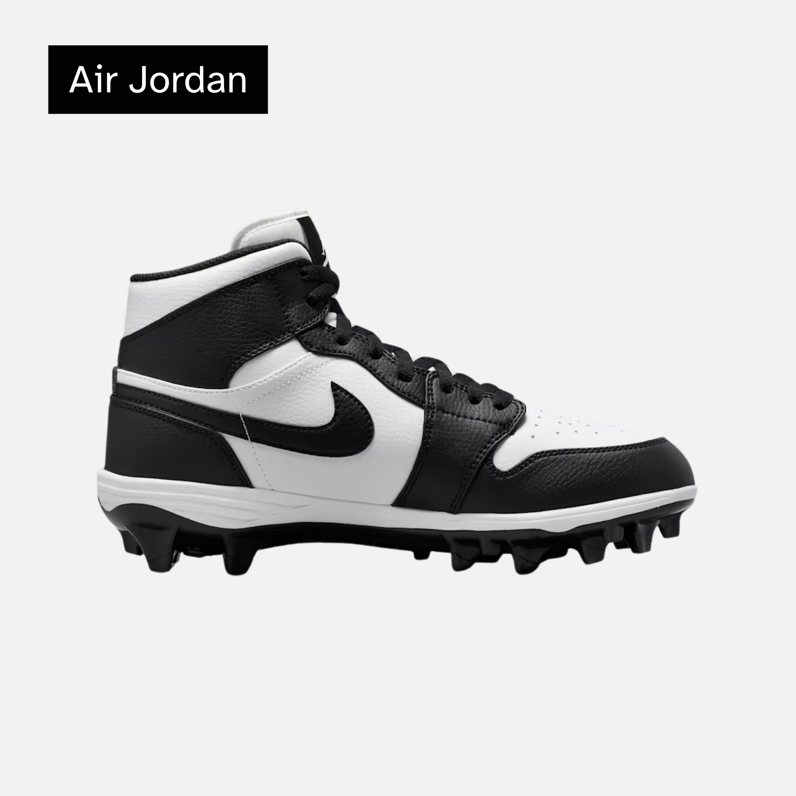 Jordan 1 Mid TD Cleat 'Black White' 2023