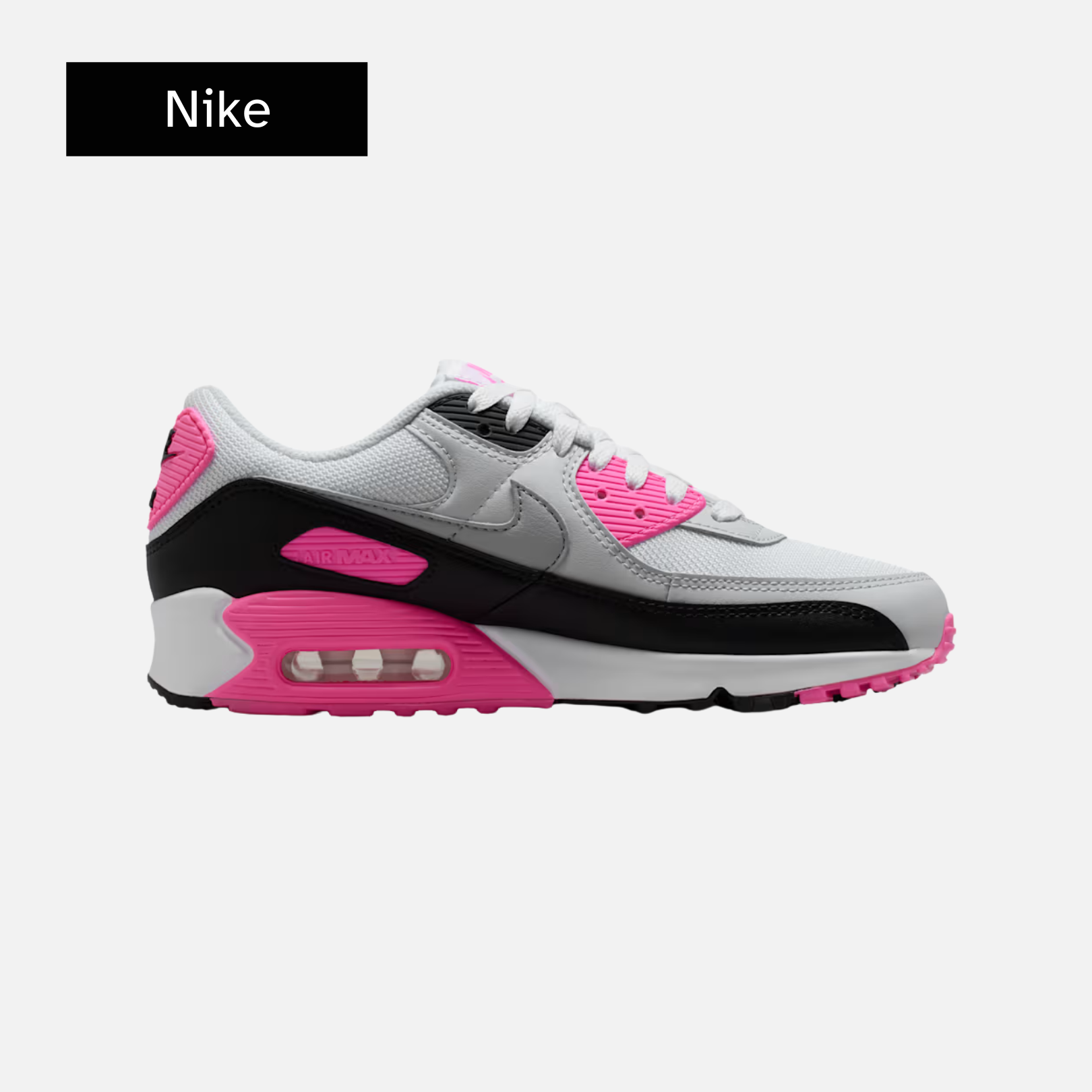Nike Wmns Air Max 90 'White Pink Glow Black'