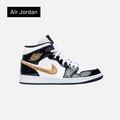 Air Jordan 1 Mid Patent 'Black Gold'