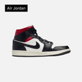 Wmns Air Jordan 1 Mid 'Black Sail Gym Red'