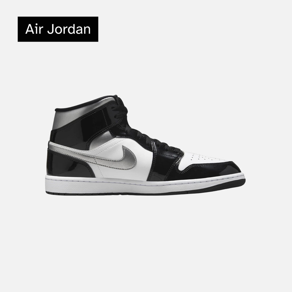 Air Jordan 1 Mid SE 'Black White Metallic Silver'