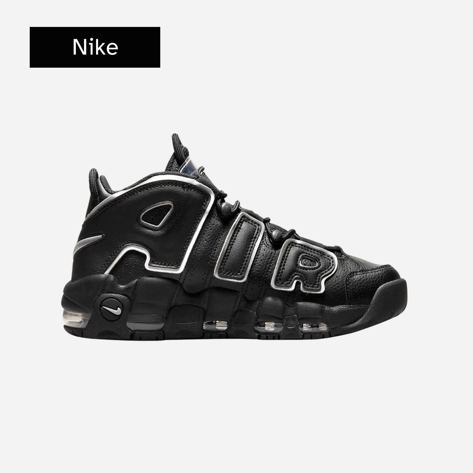Nike Wmns Air More Uptempo 'Black Metallic Silver'