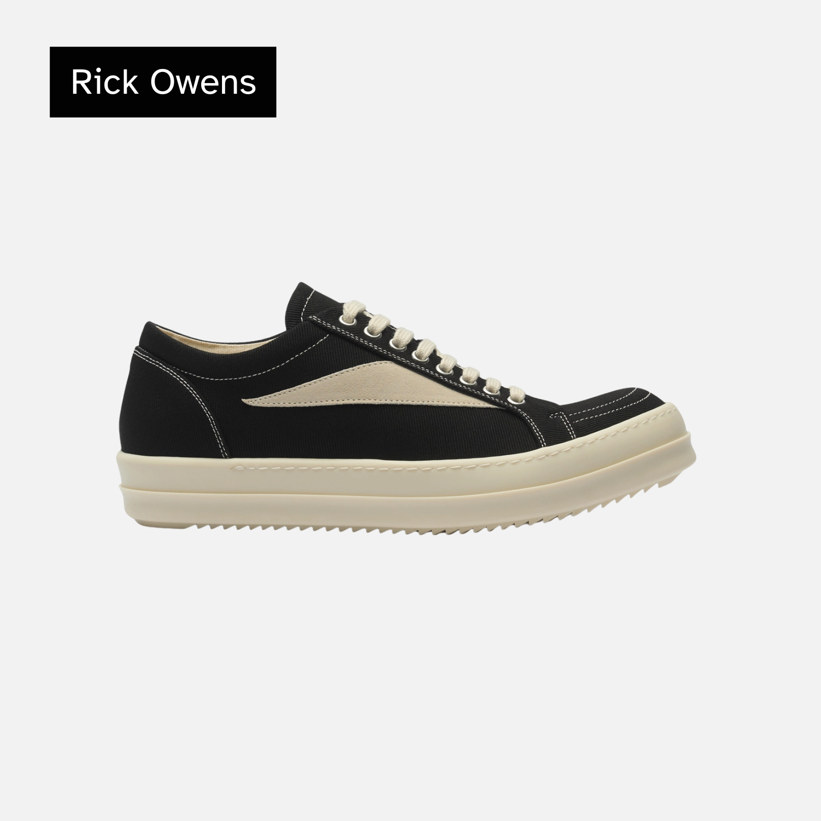 Rick Owens DRKSHDW Scarpe Denim Vintage Sneaker 'Black Milk'
