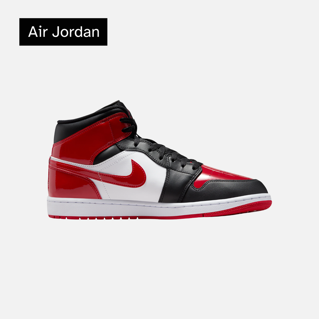 Air Jordan 1 Mid 'Patent Bred Toe'