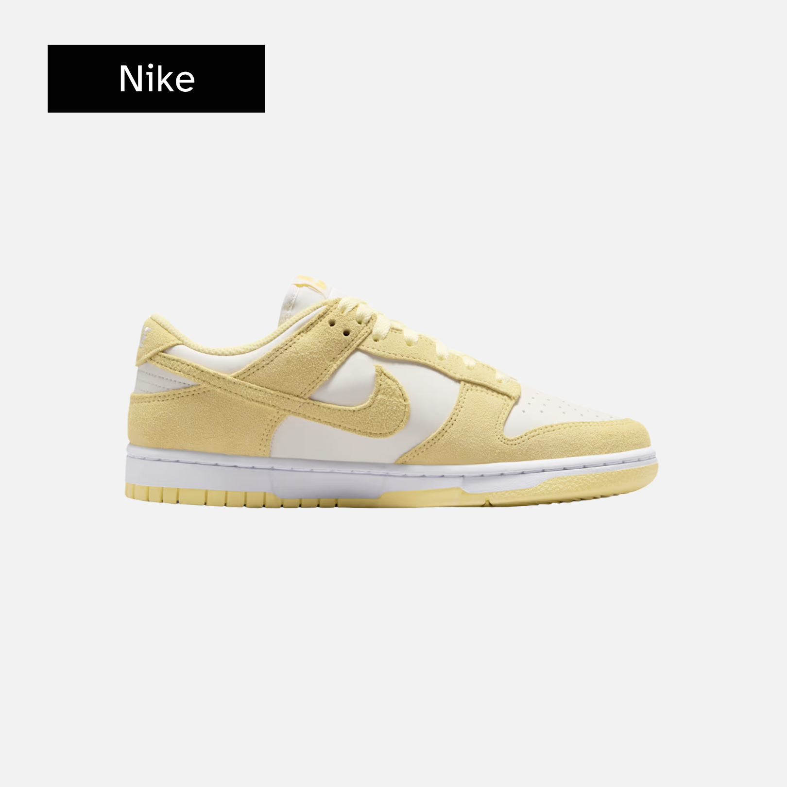 Nike Wmns Dunk Low Suede 'Sail White Metallic Silver Soft Yellow'