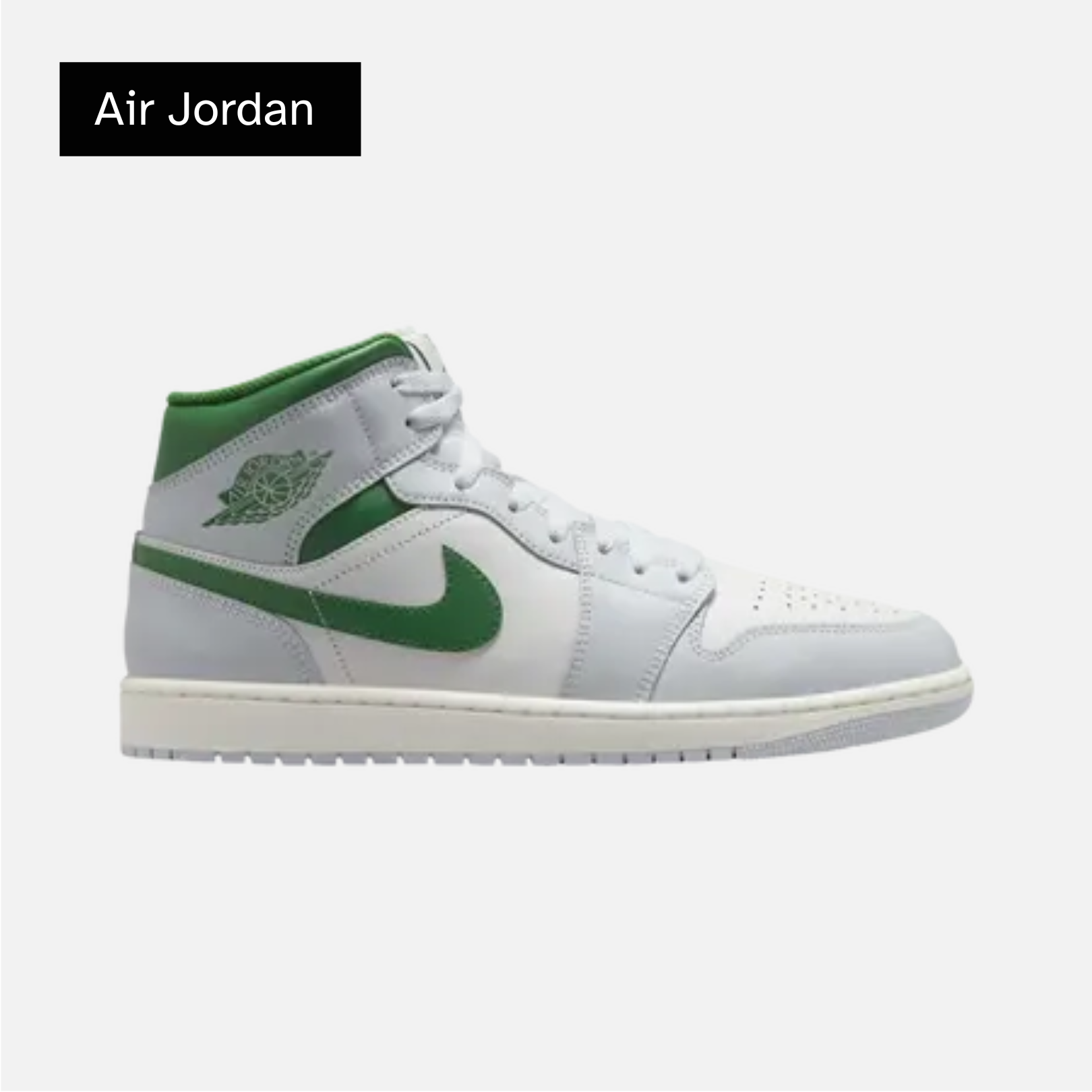 Air Jordan 1 Mid 'Summit White Lucky Green'