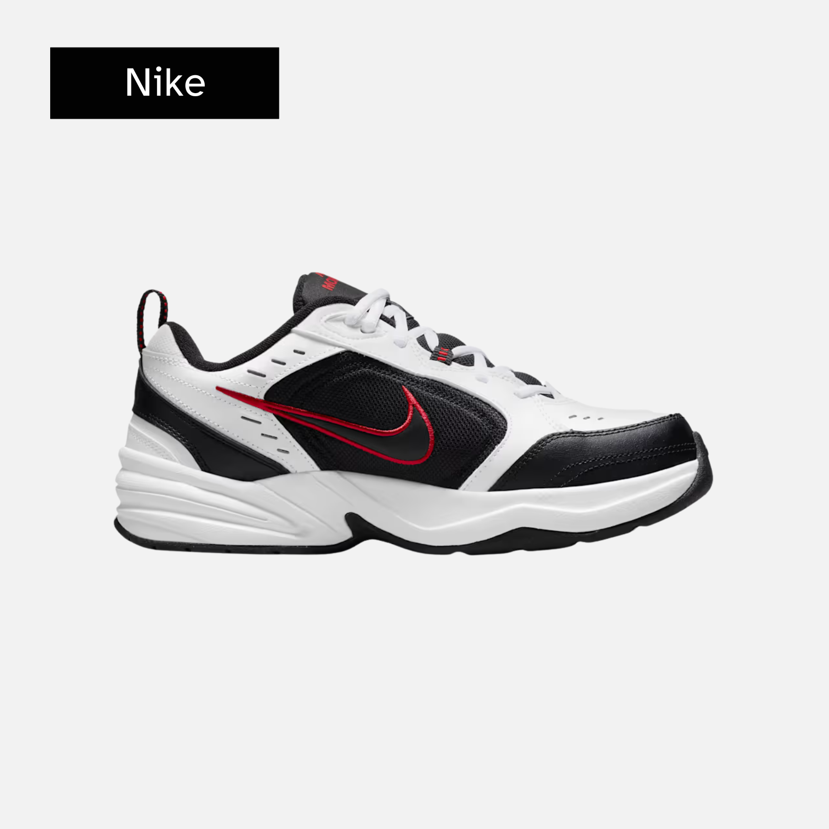 Nike Air Monarch IV 'White Black Red'