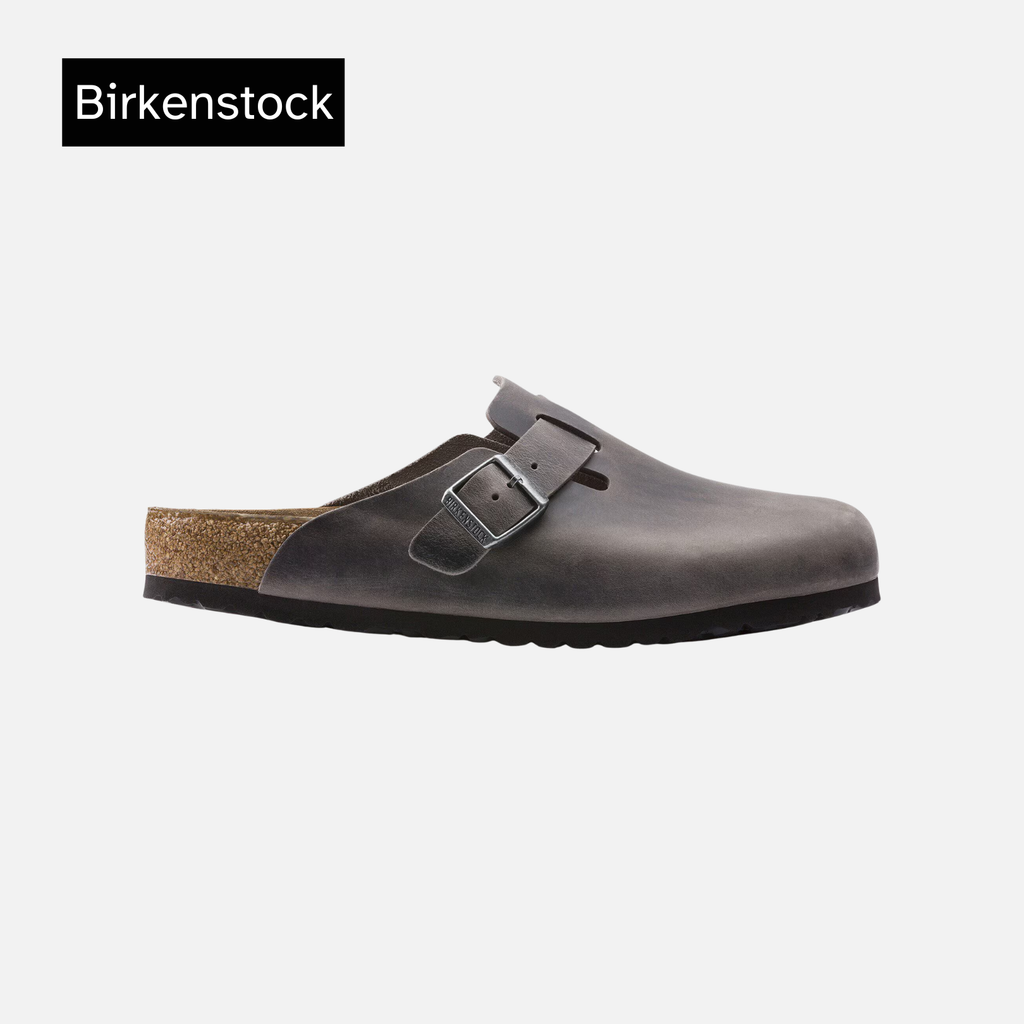Birkenstock Boston Soft Footbed Oiled Leather Narrow 'Iron'