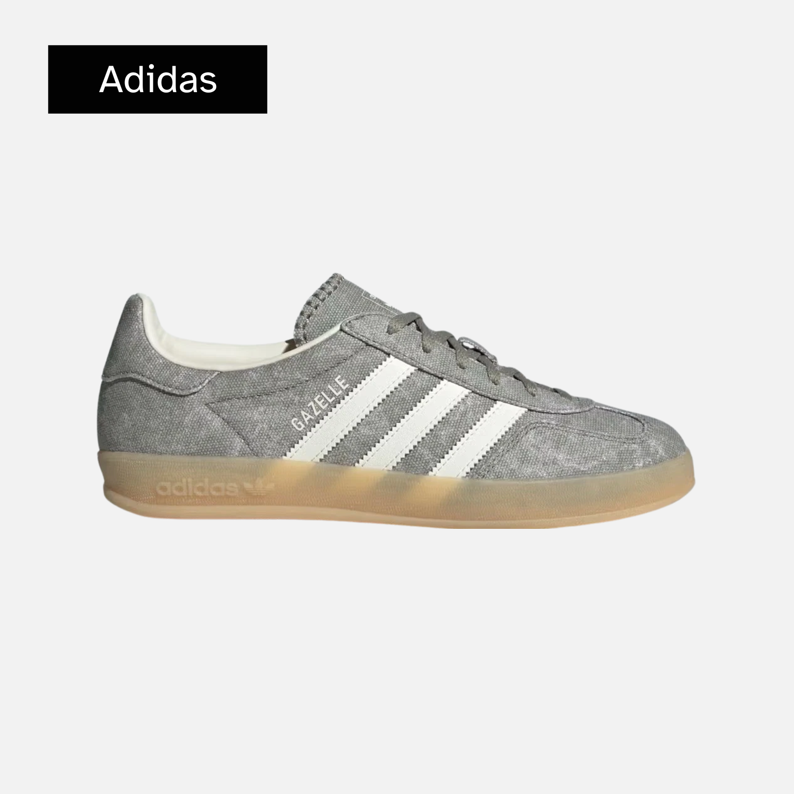 adidas Gazelle Indoor Silver Pebble Off White Canvas