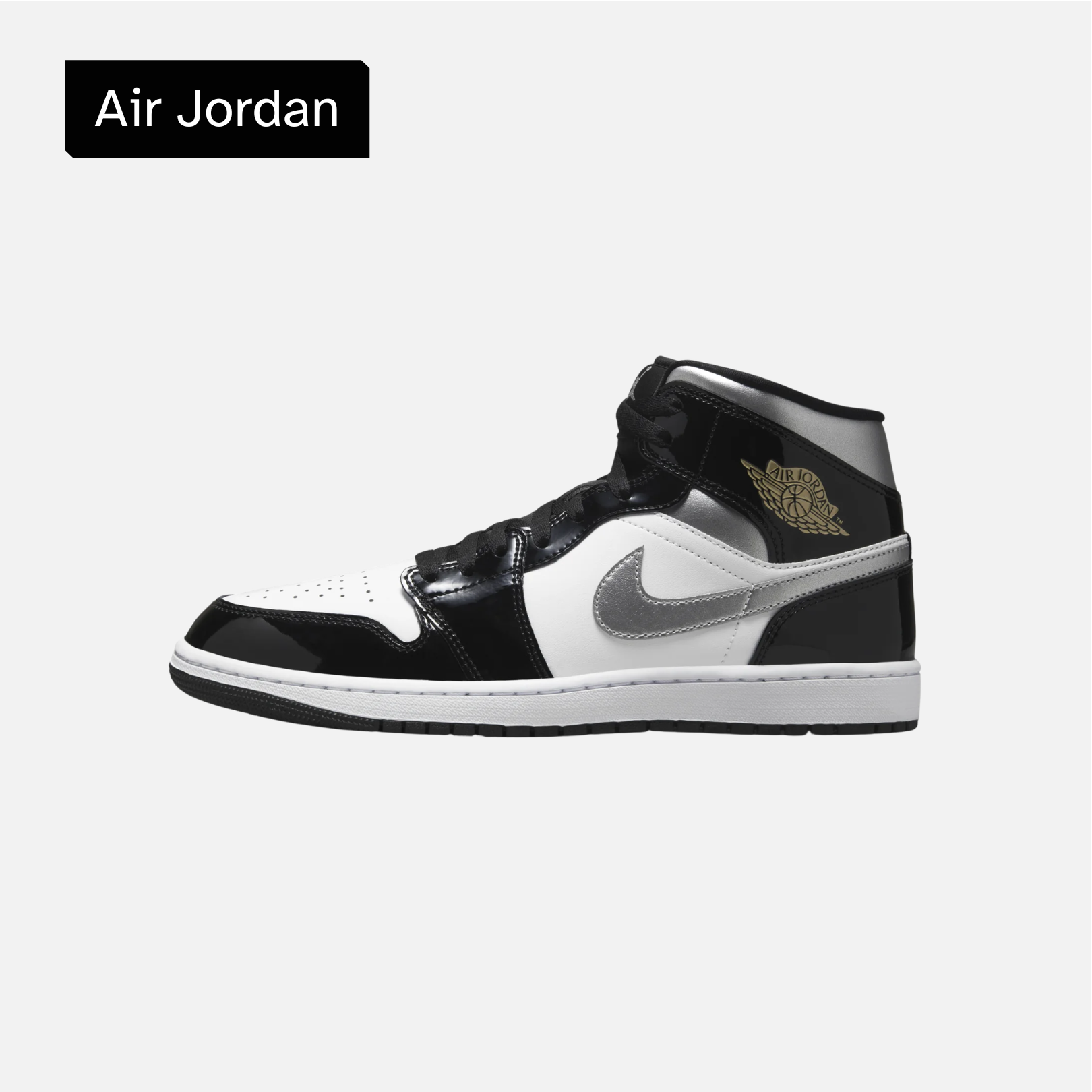 Air Jordan 1 Mid SE 'Black White Metallic Silver'