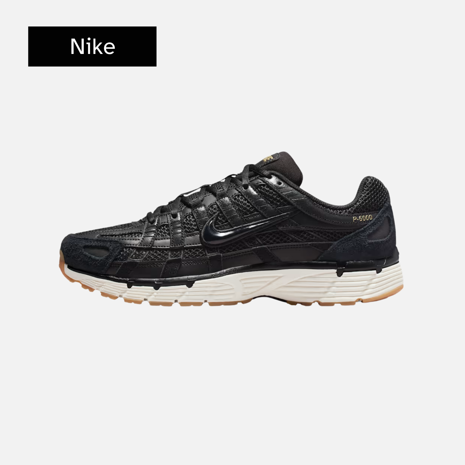 Nike P-6000 SE Black Metallic Gold Gum