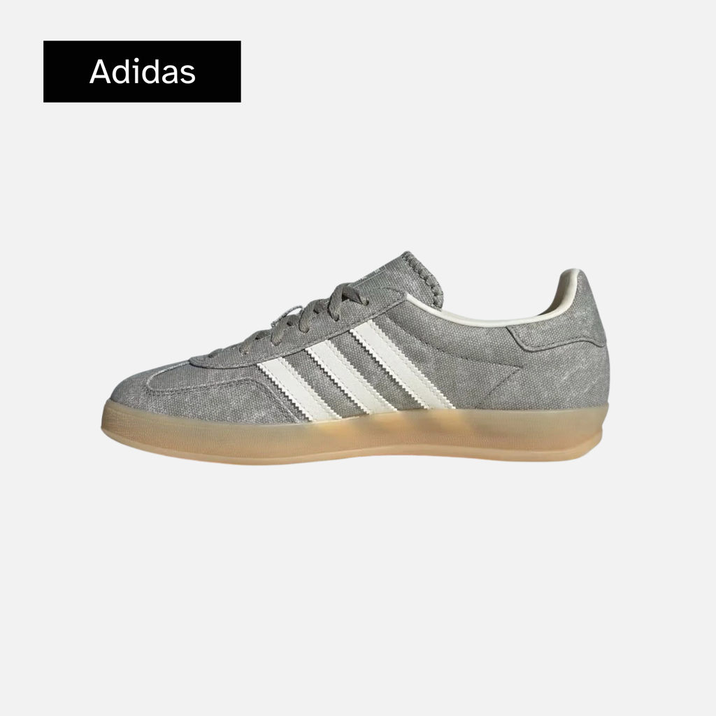 adidas Gazelle Indoor Silver Pebble Off White Canvas