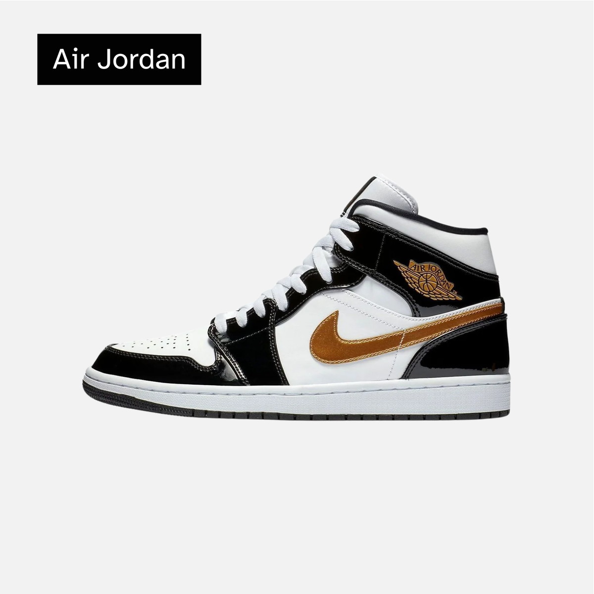 Air Jordan 1 Mid Patent SE 'Black Gold'
