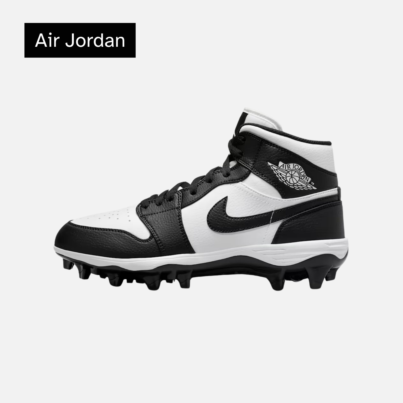 Jordan 1 Mid TD Cleat 'Black White' 2023