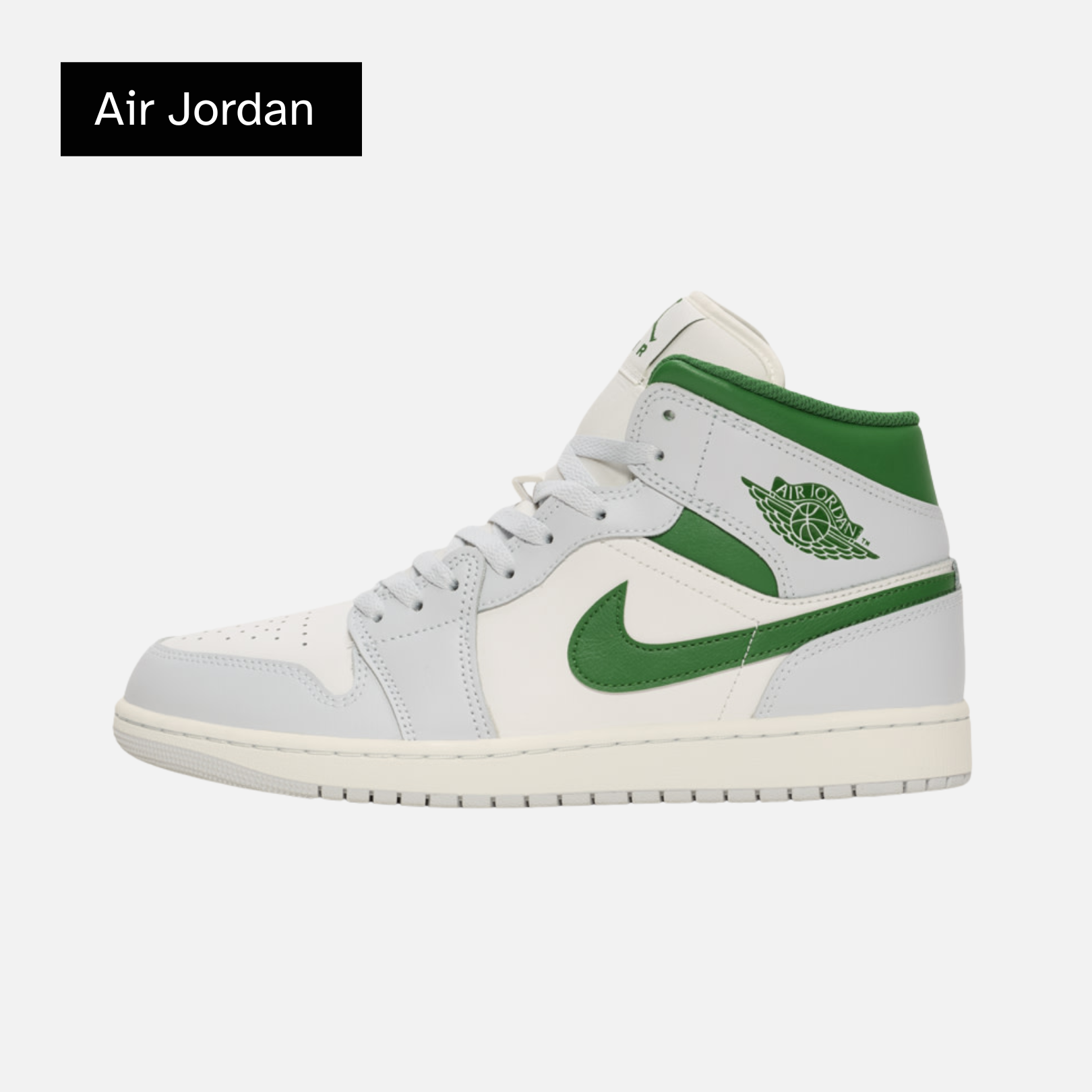 Air Jordan 1 Mid 'Summit White Lucky Green'
