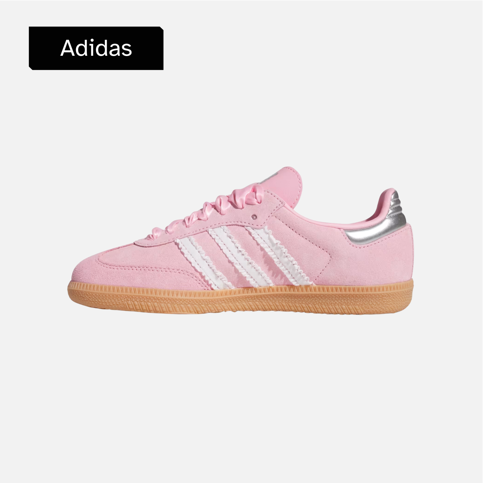 adidas Samba OG Light Pink White Ribbon Silver Metallic Gum GS