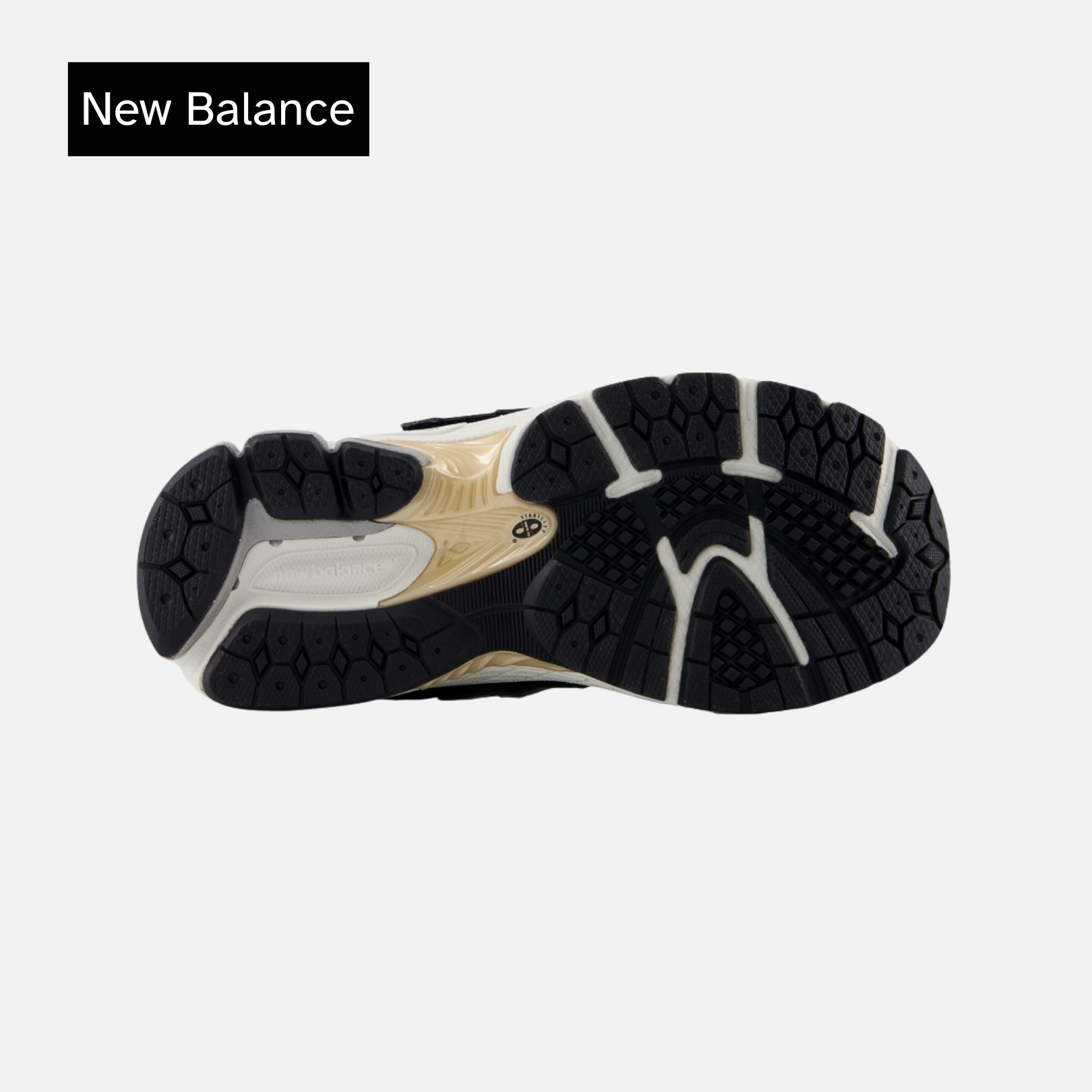 New Balance 2002R Hook & Loop Little Kid Wide 'Black Sea Salt Gold'