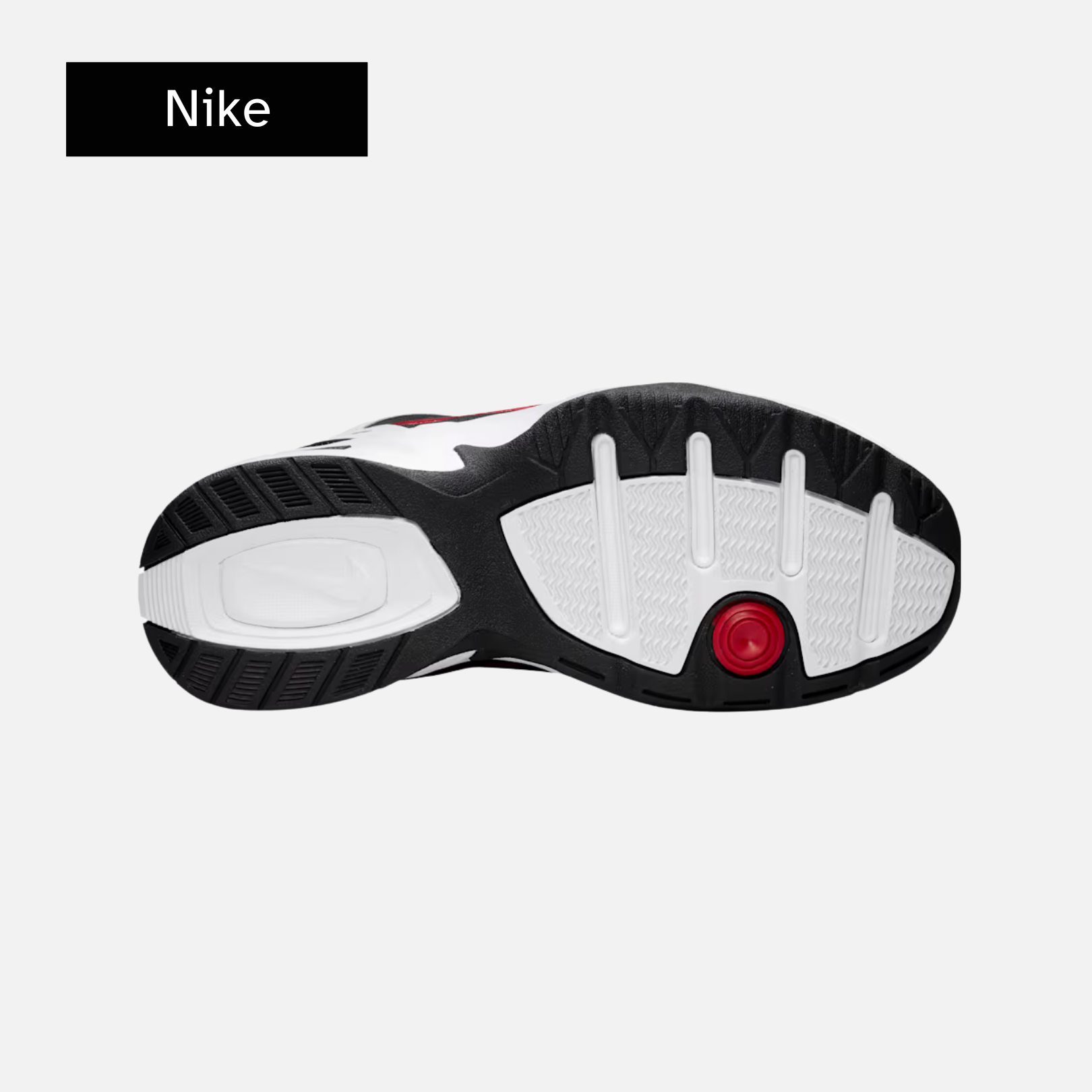 Nike Air Monarch IV 'White Black Red'