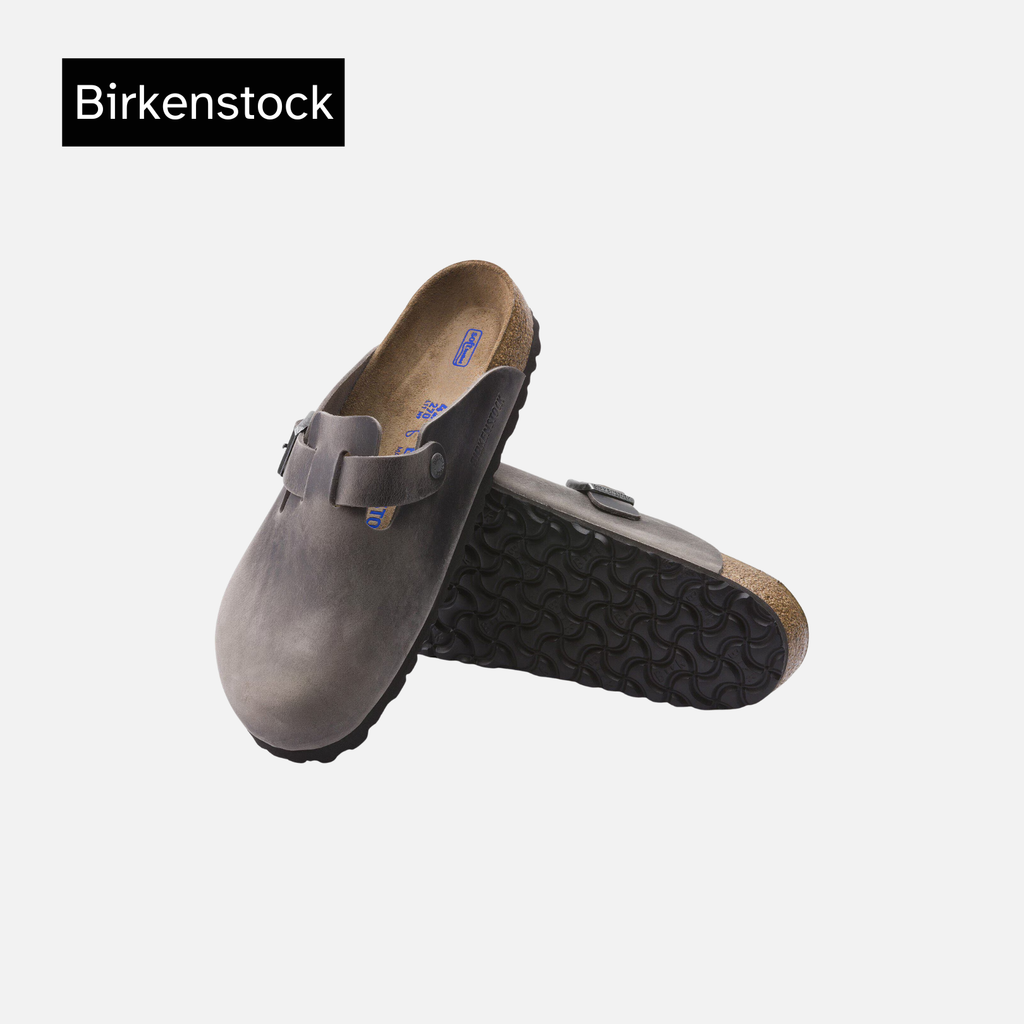Birkenstock Boston Soft Footbed Oiled Leather Narrow 'Iron'