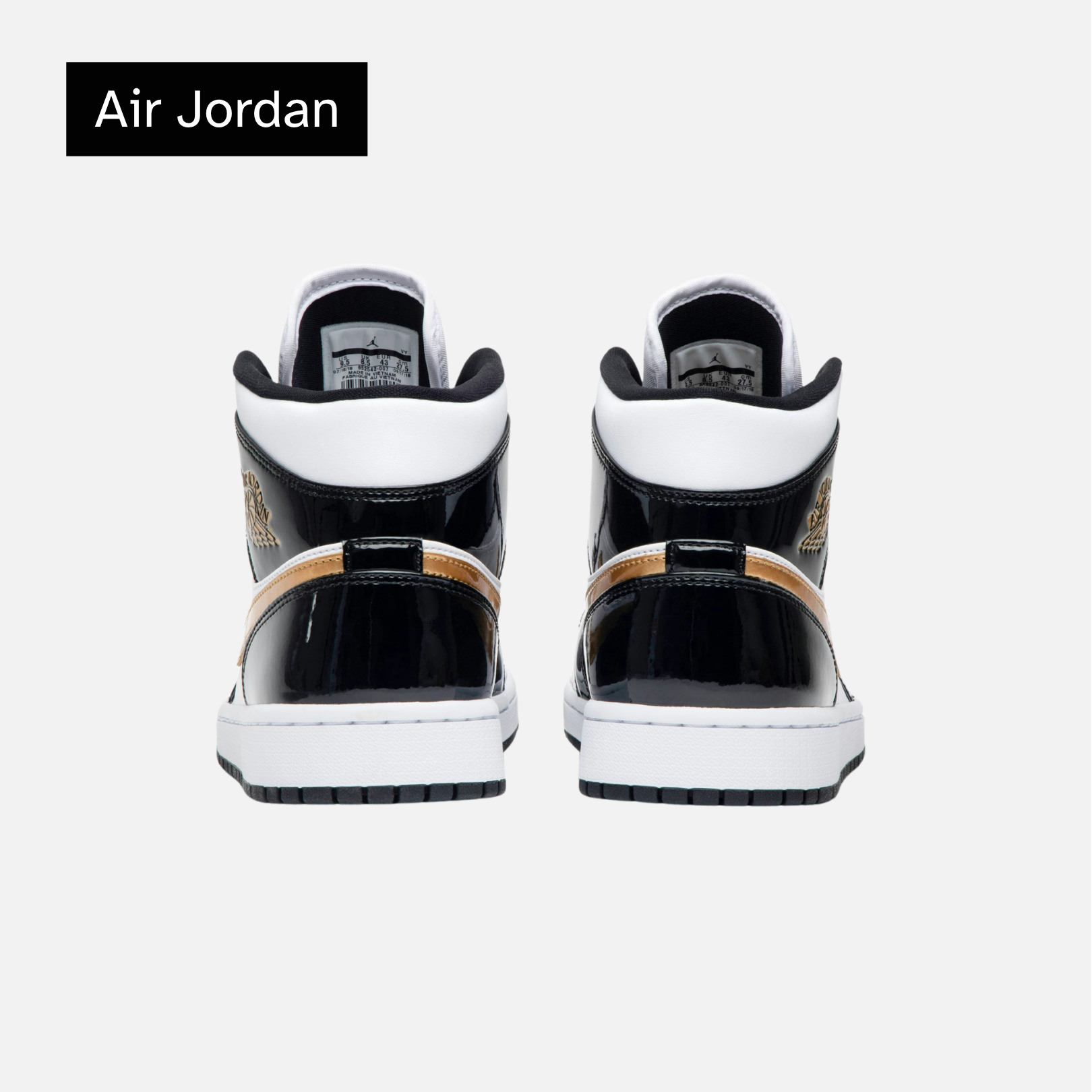 Air Jordan 1 Mid Patent 'Black Gold'