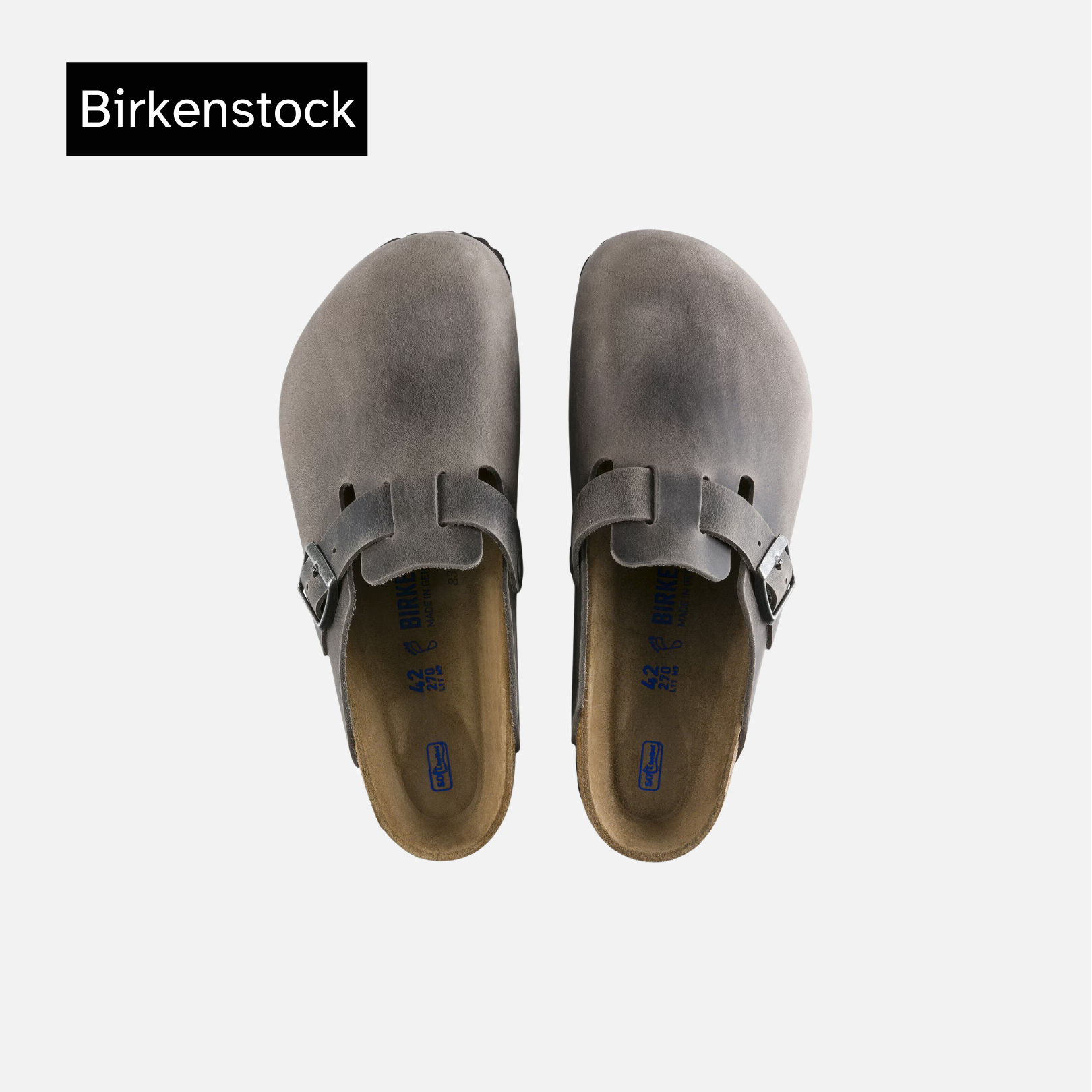Birkenstock Boston Soft Footbed Oiled Leather Narrow 'Iron'