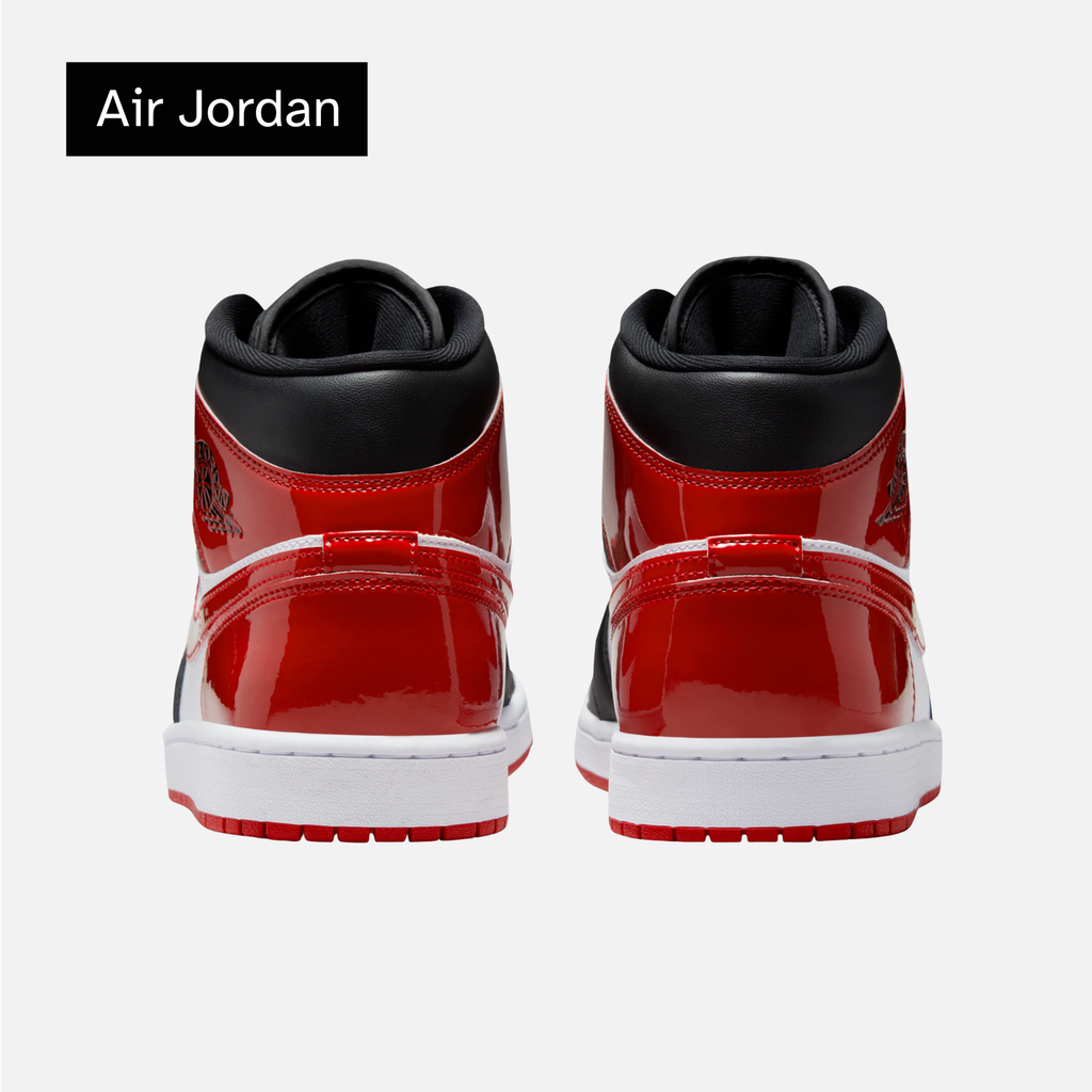 Air Jordan 1 Mid 'Patent Bred Toe'