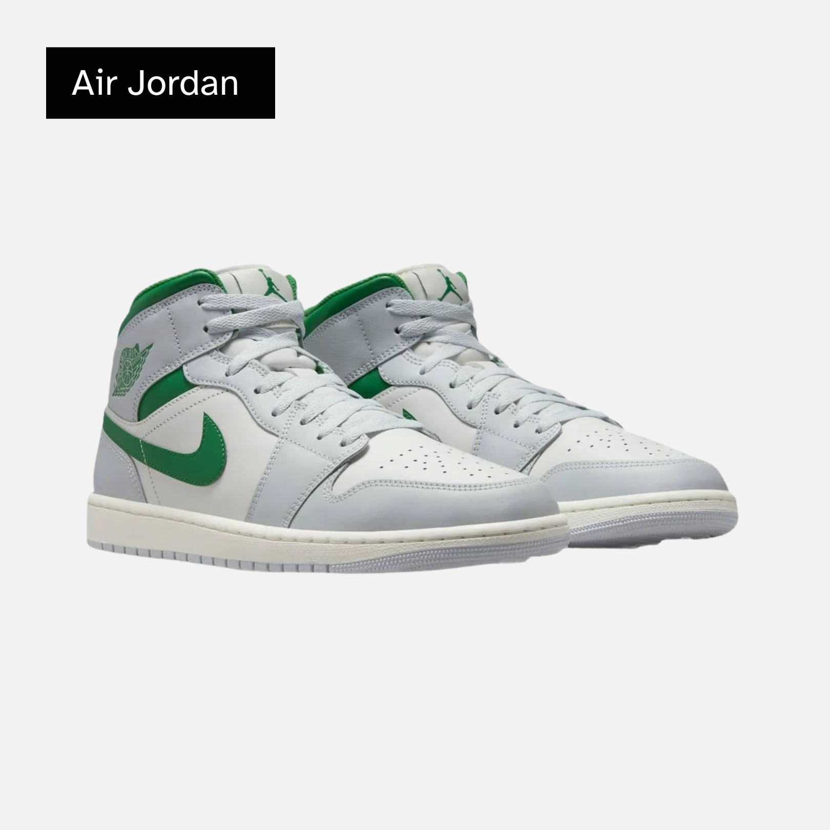 Air Jordan 1 Mid 'Summit White Lucky Green'
