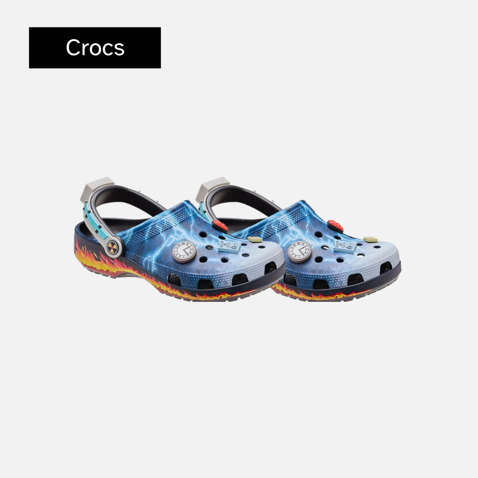 Back to The Future x Crocs Classic Clogs 'Lightning Blue Flame'