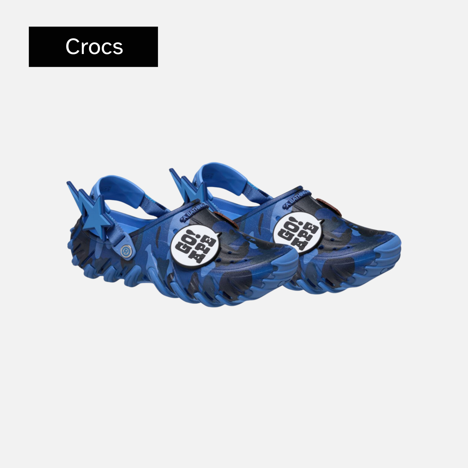 BAPE x Crocs Echo RO Clog 'Blue Camo'