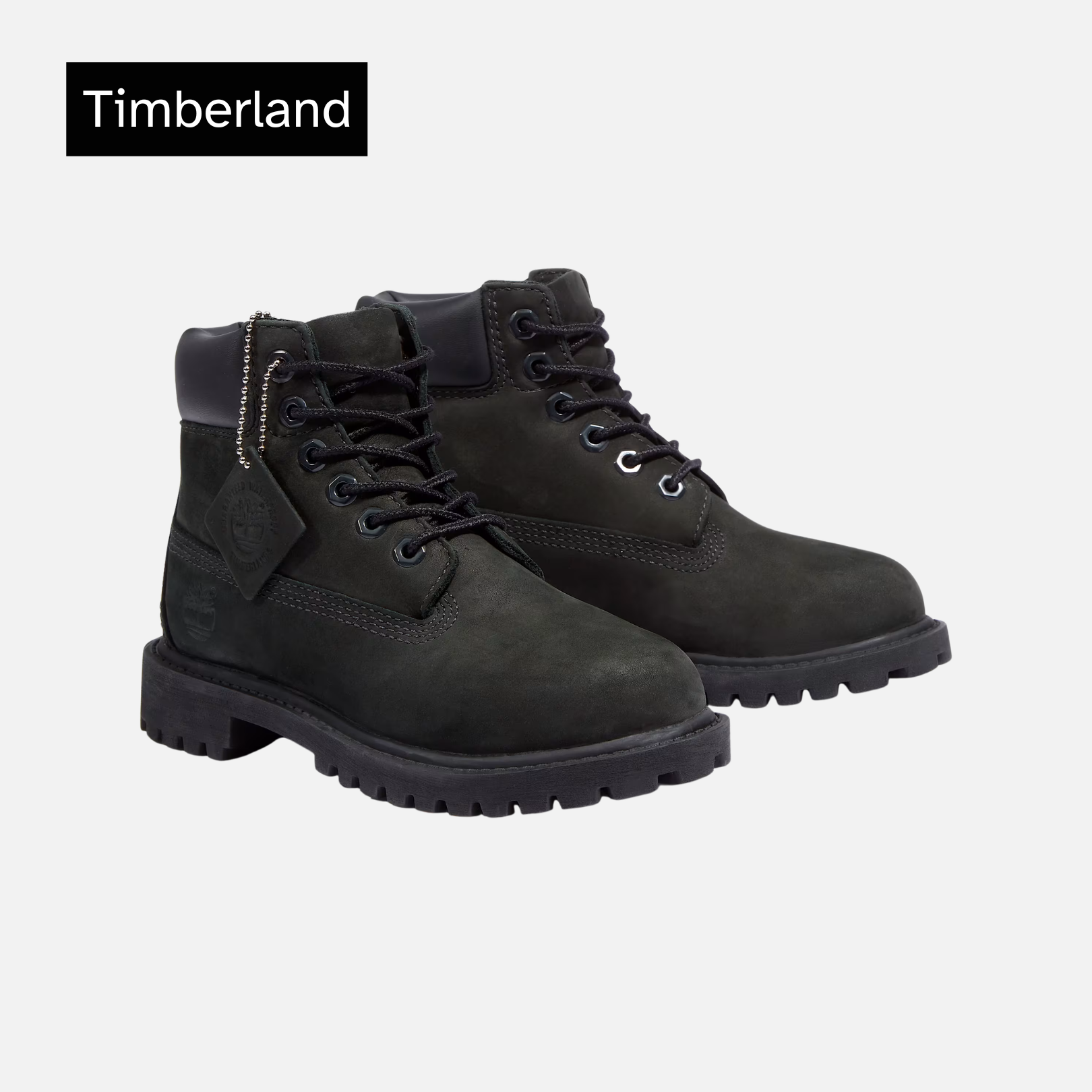 Timberland 6 Inch Premium Waterproof Boot Youth 'Black Nubuck'