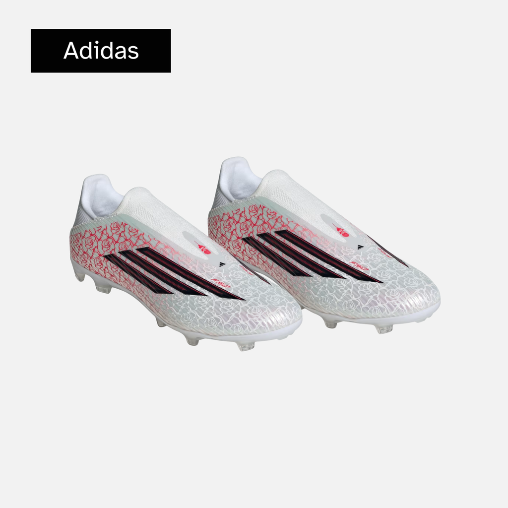 Lamine Yamal x adidas F50 League Laceless FG MG 'White Black Lucid Red'