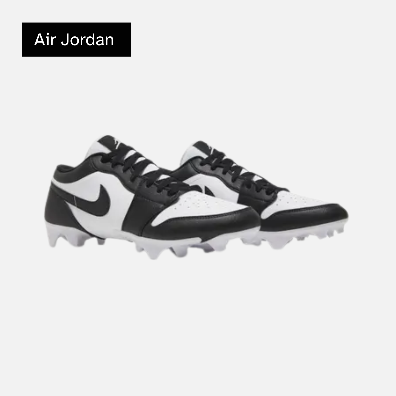 Air Jordan 1 Low TD Cleat 'Black White' 2023
