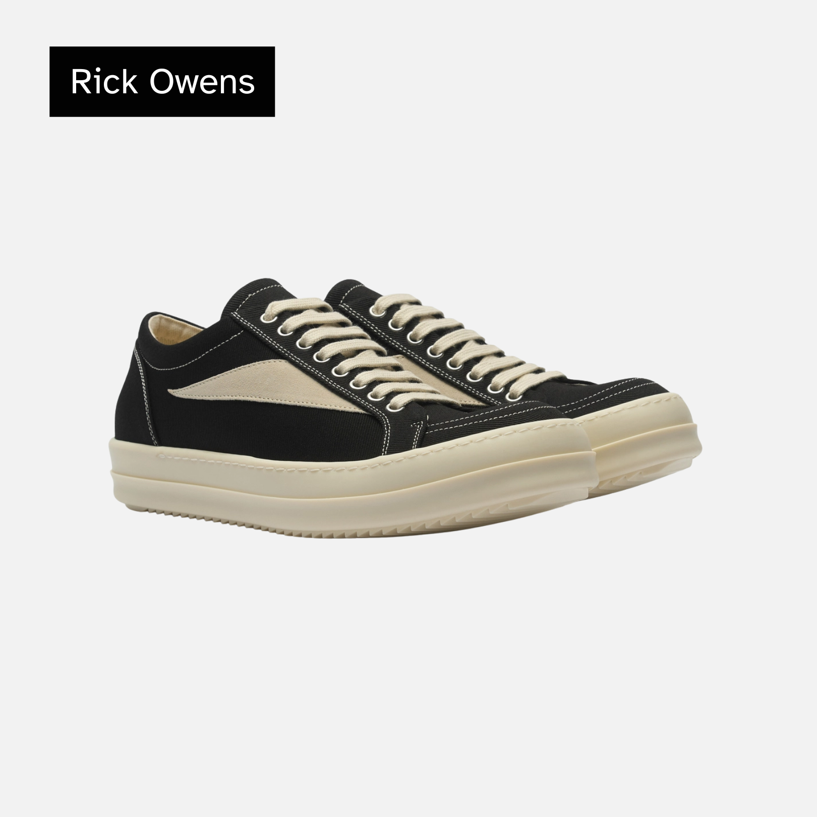 Rick Owens DRKSHDW Scarpe Denim Vintage Sneaker 'Black Milk'