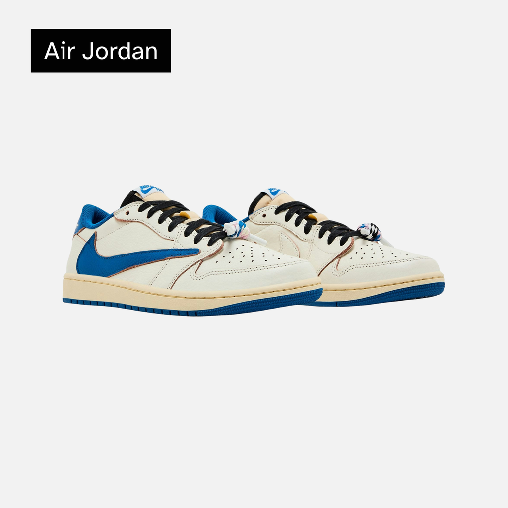 Fragment Design x Travis Scott x Air Jordan 1 Retro Low OG SP 'Sail Military Blue'