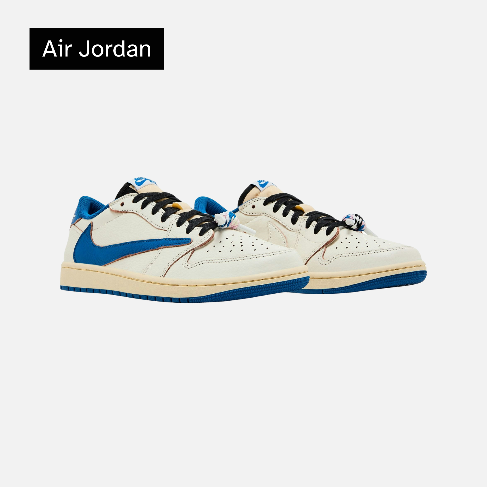 Fragment Design x Travis Scott x Air Jordan 1 Retro Low OG SP 'Sail Military Blue'
