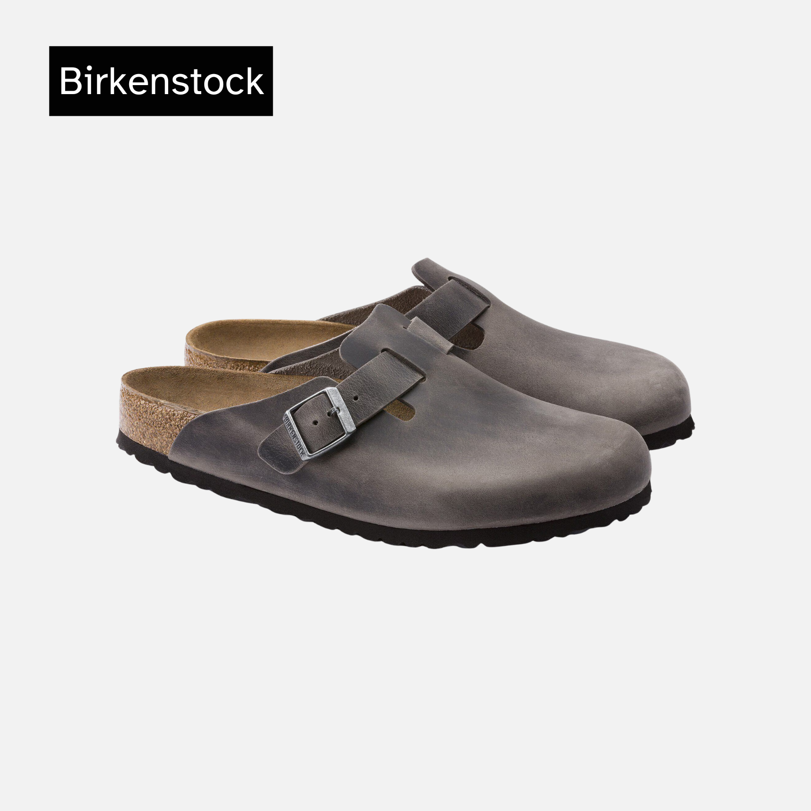 Birkenstock Boston Soft Footbed Oiled Leather Narrow 'Iron'
