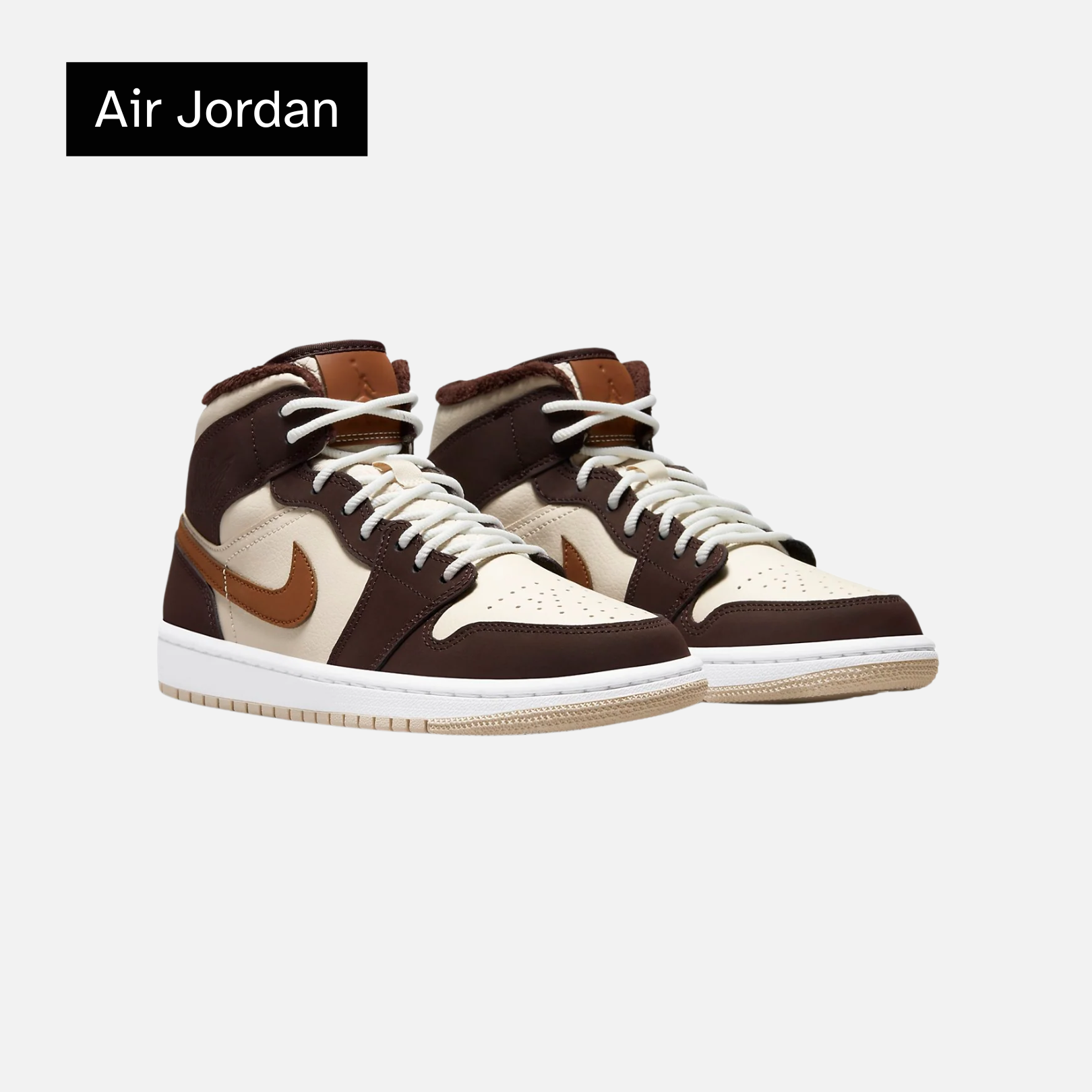Wmns Air Jordan 1 Mid SE 'Cream Dark Chocolate'
