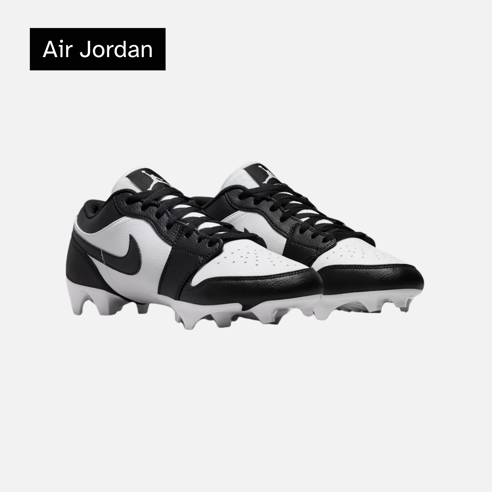 Air Jordan 1 Low TD Cleat 'Black White' 2023