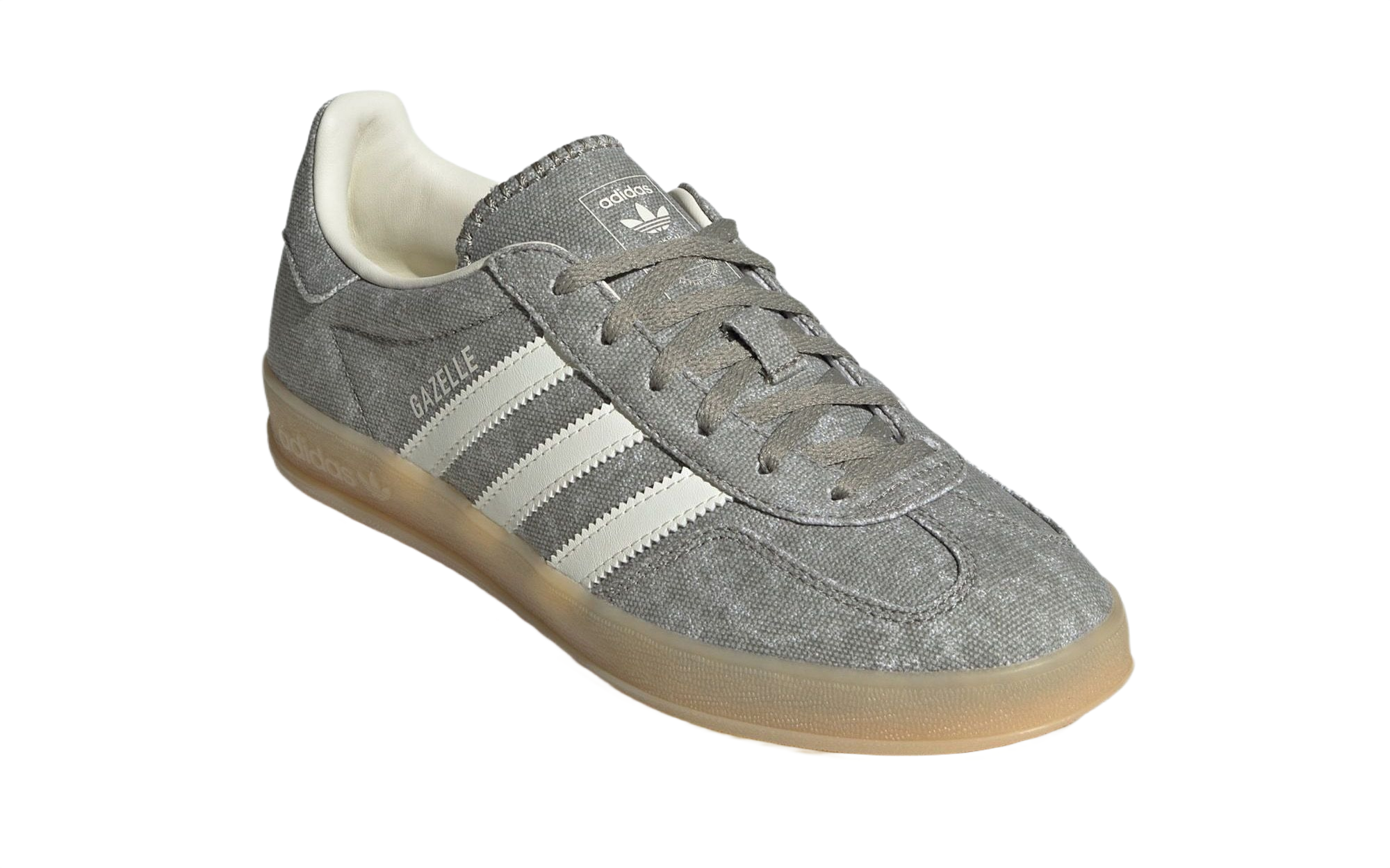 adidas Gazelle Indoor Silver Pebble Off White Canvas