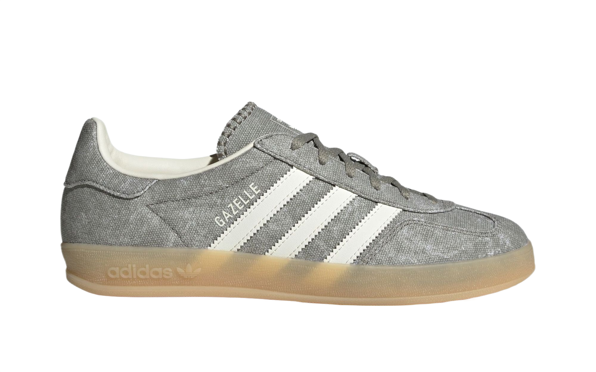 adidas Gazelle Indoor Silver Pebble Off White Canvas