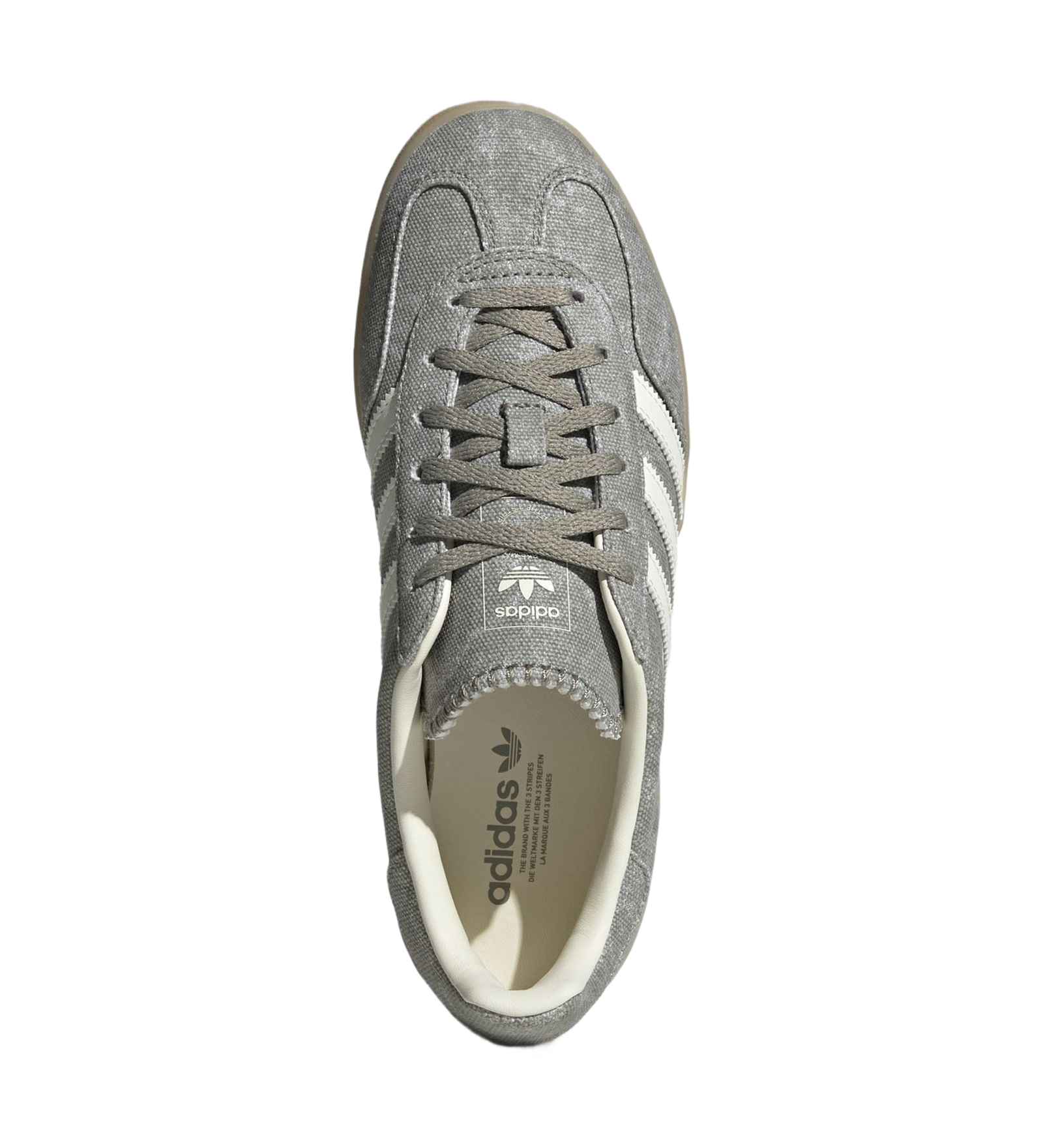 adidas Gazelle Indoor Silver Pebble Off White Canvas