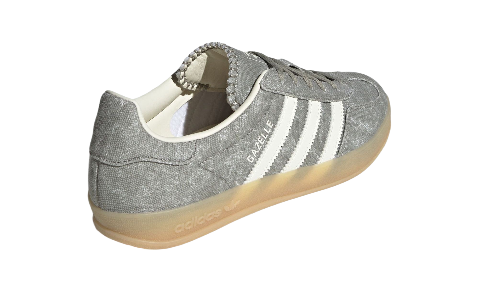 adidas Gazelle Indoor Silver Pebble Off White Canvas